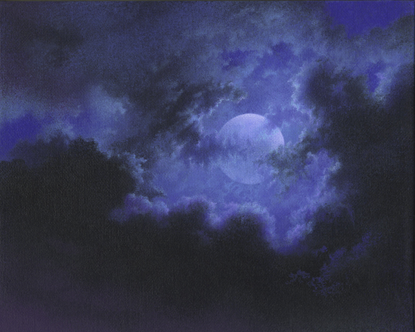 PASADENA MOON - original acry;ic cloud painting by Mark Smollin