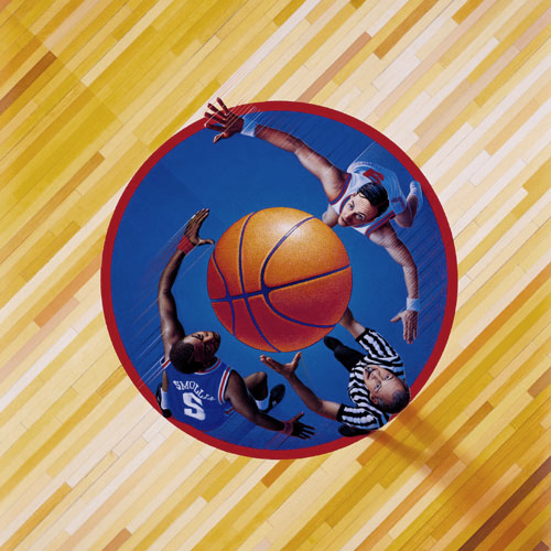 JUMPBALL basketball painting by Mark Smollin