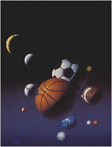Spaceballs sports painting by Mark Smollin