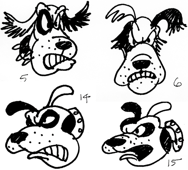 Mad Dog, black and white illustration by Michael Smollin