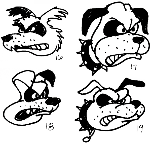 Mad Dog, black and white illustration by Michael Smollin
