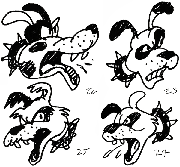Mad Dog, black and white illustration by Michael Smollin