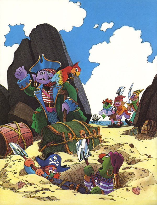 The Count as Long John Silver from the 1982 Sesame Street Storytime Calendar illustrated by Michael Smollin