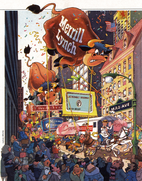 David Ogilvy Mad Avenue illustration by Michael Smollin