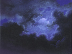 Pasadena Moon, acrylic painting by Mark Smollin